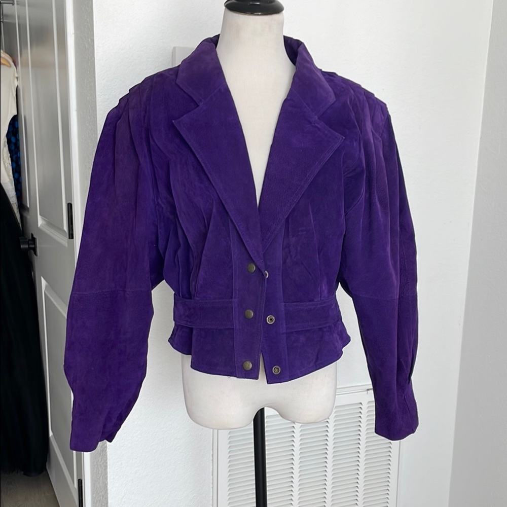 Vintage Purple Suede Leather Jacket